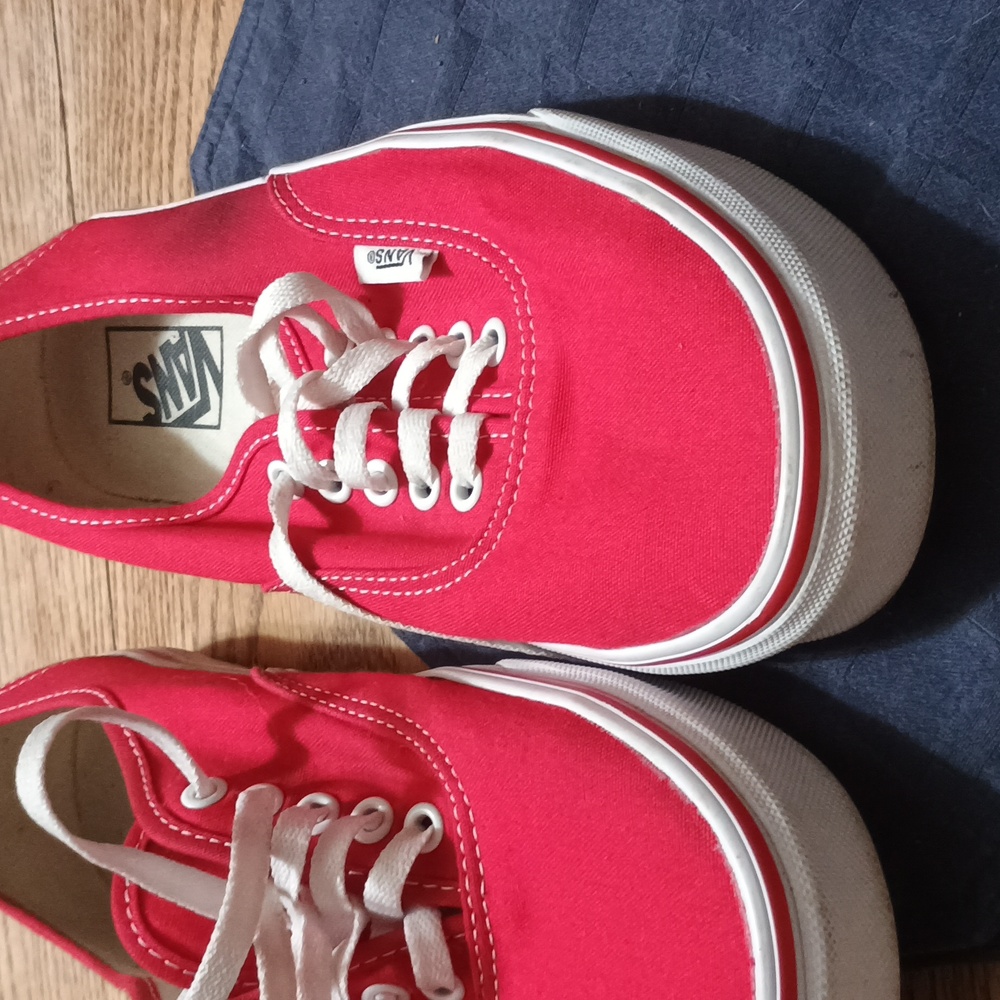 Vans Kids Red and White Sneakers